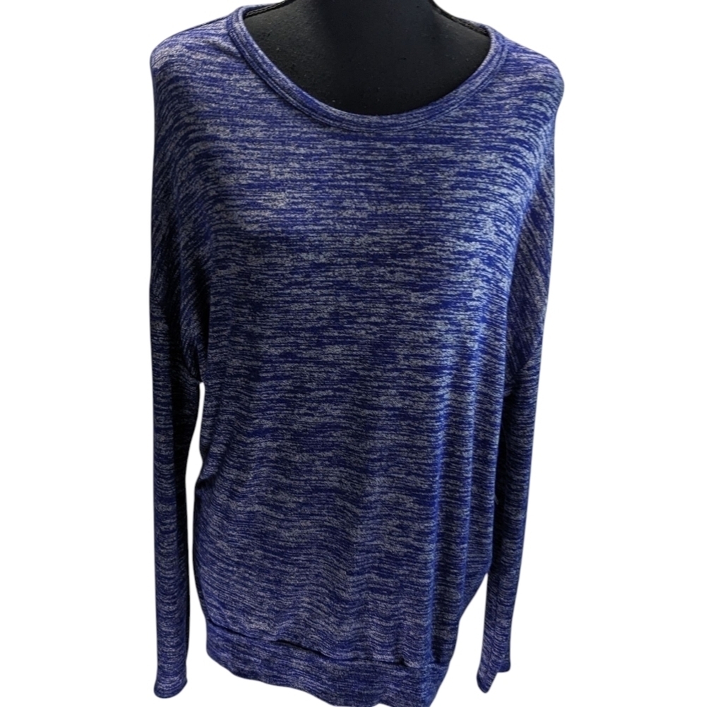 Aritzia Wilfred Purple And White Knit  Tunic Top High Low Minimalist Boho Size S